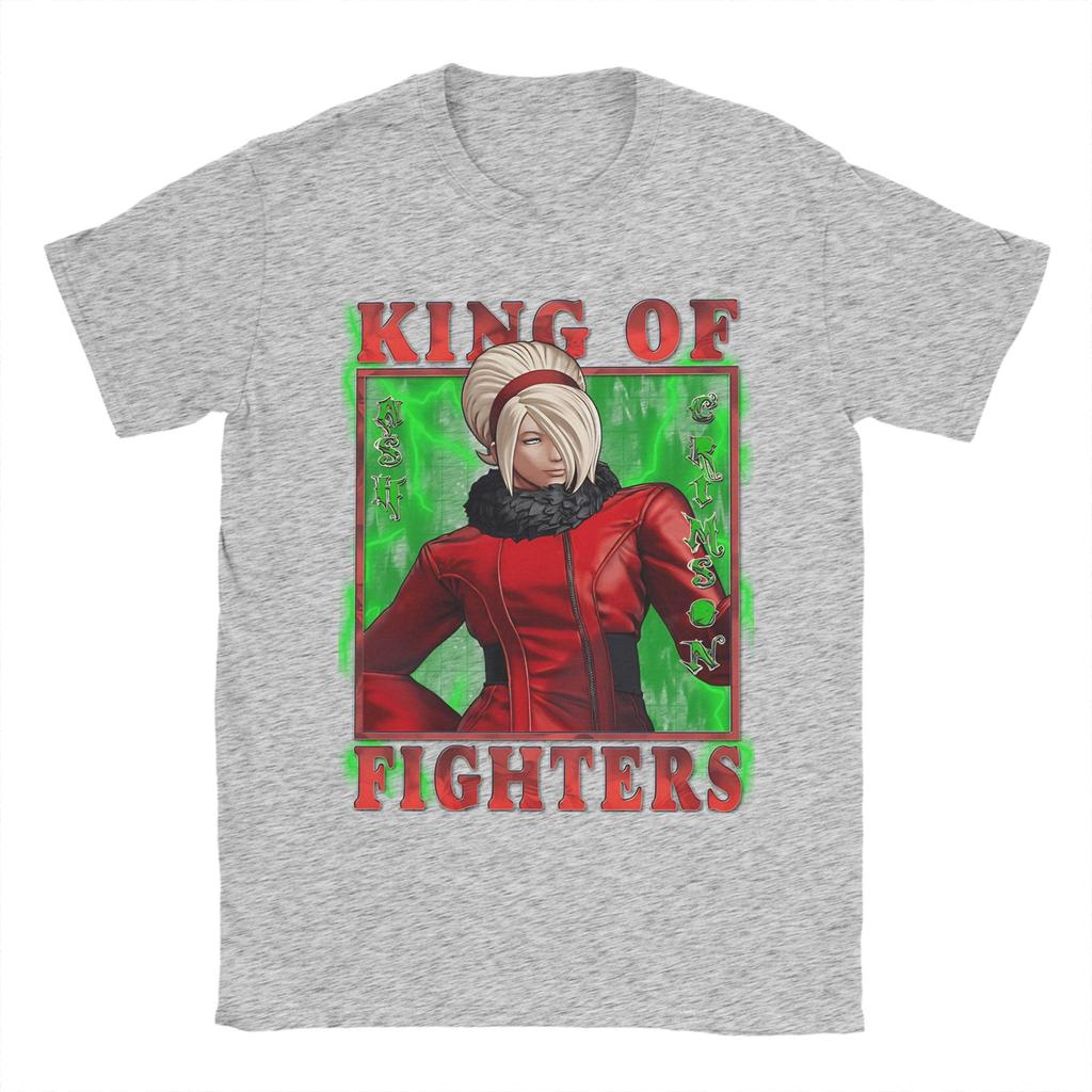 Vintage K.ing of Fighters XV  Mocking Firelight Ash Crimson T-Shirts for Unisex Crew Neck T Shirts  Short Sleeve Tee Shirt Tops