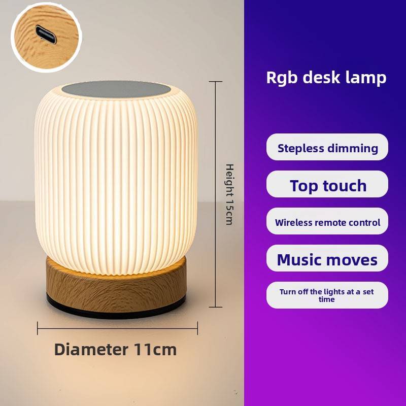 Rechargeable Portable Bedside Night Light Dimmable Adjustable Color Temperature Table Lamp For Bedroom