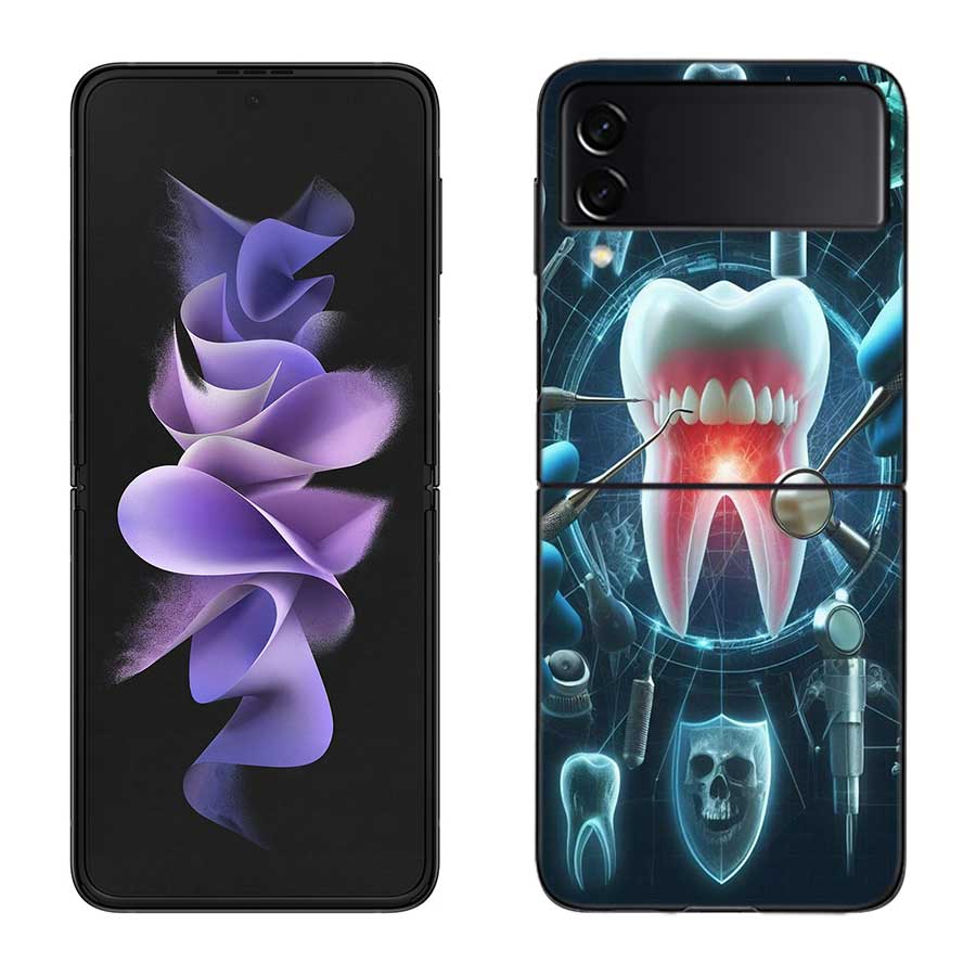 

Understand Your Oral Ecosystem Phone Case For Samsung Z Flip 7 6 5G Galaxy Z Flip 5 4 3 Black Hard Cell Cover Luxury PC Shell C Samsung Z Flip 4 5G
