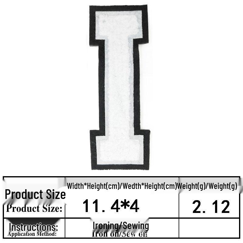 

11,4 см Белая шенильная термоаппликация в виде буквы и цифры для курток и униформы