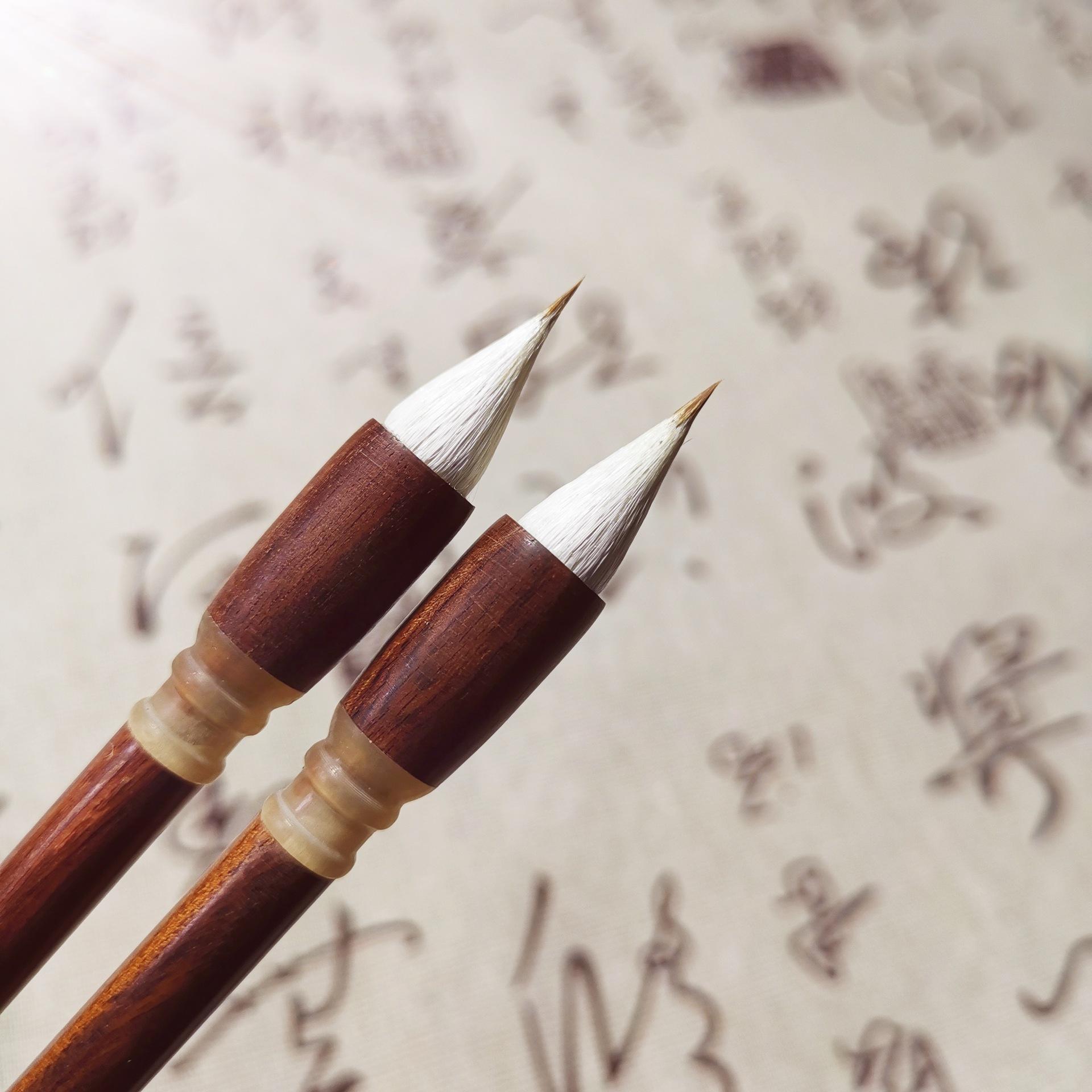 

Paper-wrapped Brush for Sutra Writing: Mixed Hair with Red and Purple, Anti-Split, Regular Script Style Combined Hair