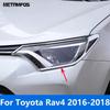 For Toyota RAV4 RAV 4 2016 2017 2018 Chrome Front Head Light Lamp Cover Trim Headlight Protector Headlamp Frame Car Accessories