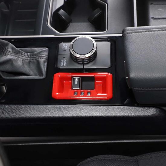 For Toyota Tundra -2025 Red Center Four-wheel Drive Shift Switch Cover Trim