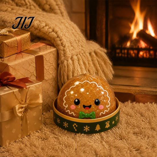 Stress Reducing Desk Accessories Christmas Bun Squeeze Toy with Steamer, Soft Sensory Fidget Toy, Cute Fun Stocking Stuffers Slow Rising TPR Glitter,