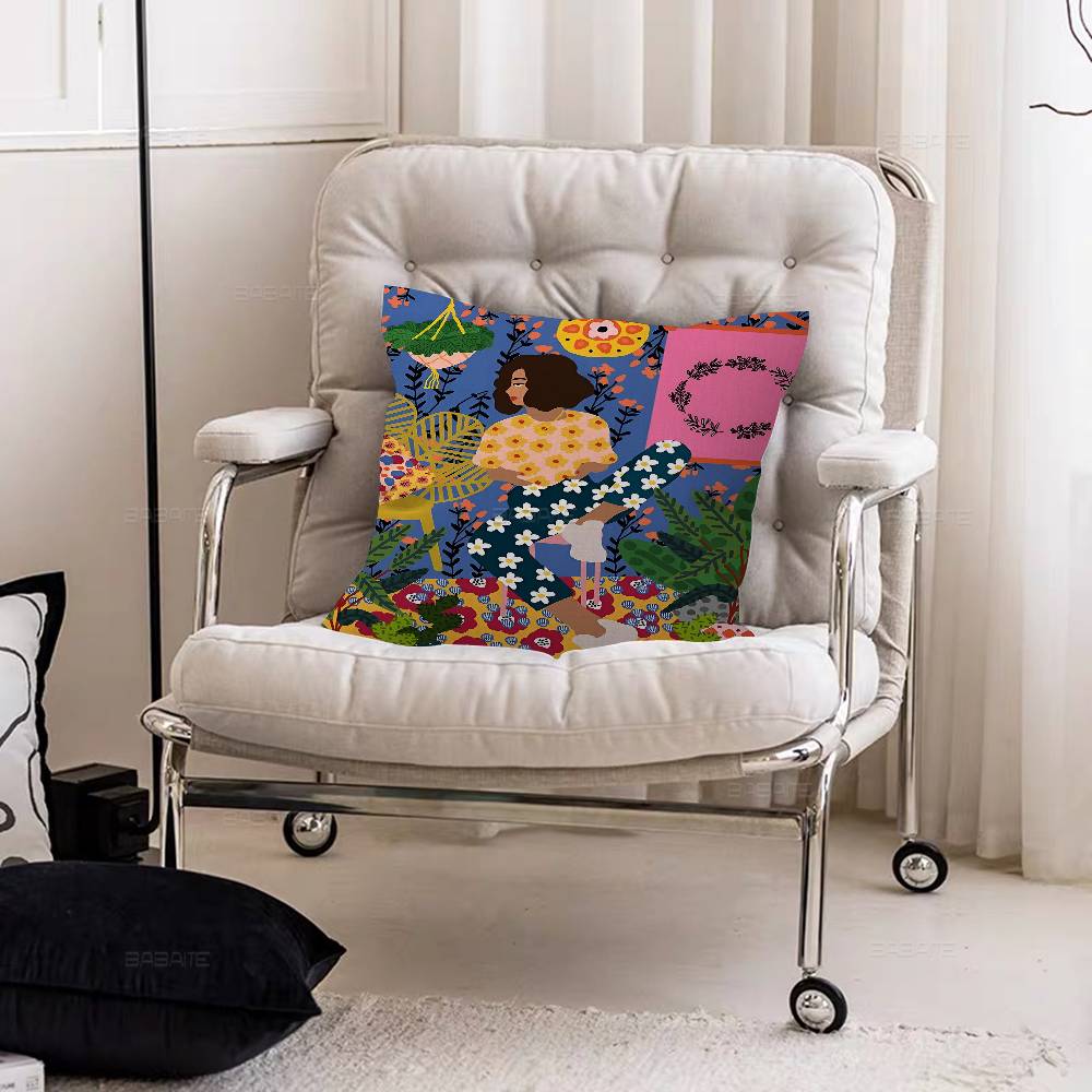 Multicolored Abstract Garden Pillowcase Toon Gift Cushion Cover Bedroom Home Sofa Chair Seat Decor Pillow Case