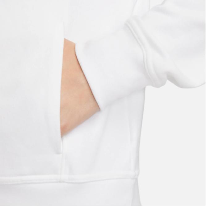 Nike Dri-FIT One Solid Logo Hoodie Women Sweatshirt White FB5198-100