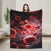Floating Red Blood Cells Blood Cell Blanket Quality Soft Warm  Bedding Throws Winter Picnic Living Room Fluffy Bedspread
