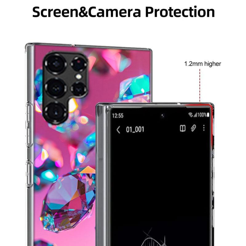 Shining and Dazzling Diamond Gemstones Cases Phone Case for Samsung Galaxy S26 Ultra S25 Edge S24 S23 FE S21 Plus S20 S22 S10 Co