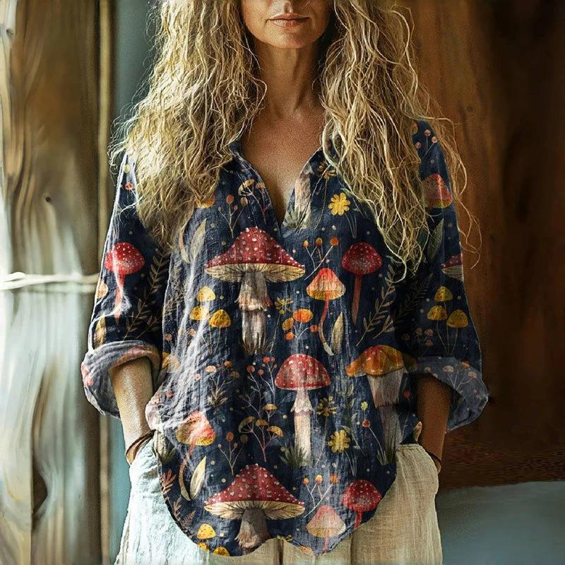 

Women s Long Sleeve Floral Print Casual Shirt, Ethnic Pattern Blouse, Loose Fit Bohemian Top 5XL