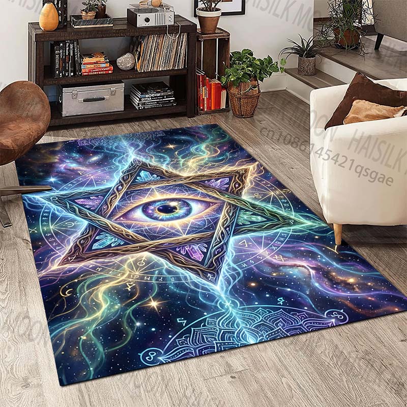 Mystical eye with geometric Pattern Rug Carpets for Bedroom Living Room Sofa Mat Creative Door Mat Cloakroom Home Decor