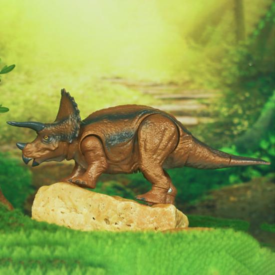 Kids Dinosaur Toy with Light Sound Movable Mouth Swing Tail Roaring Tyrannosaurus Rex Triceratops Velociraptor Figure Toddlers