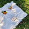 1Pcs Portable Cotton Blend Picnic Mat with Tassel for Outdoor Camping Dustproof Tablecloth Mat Soft Sofa Blankets Camping Parts