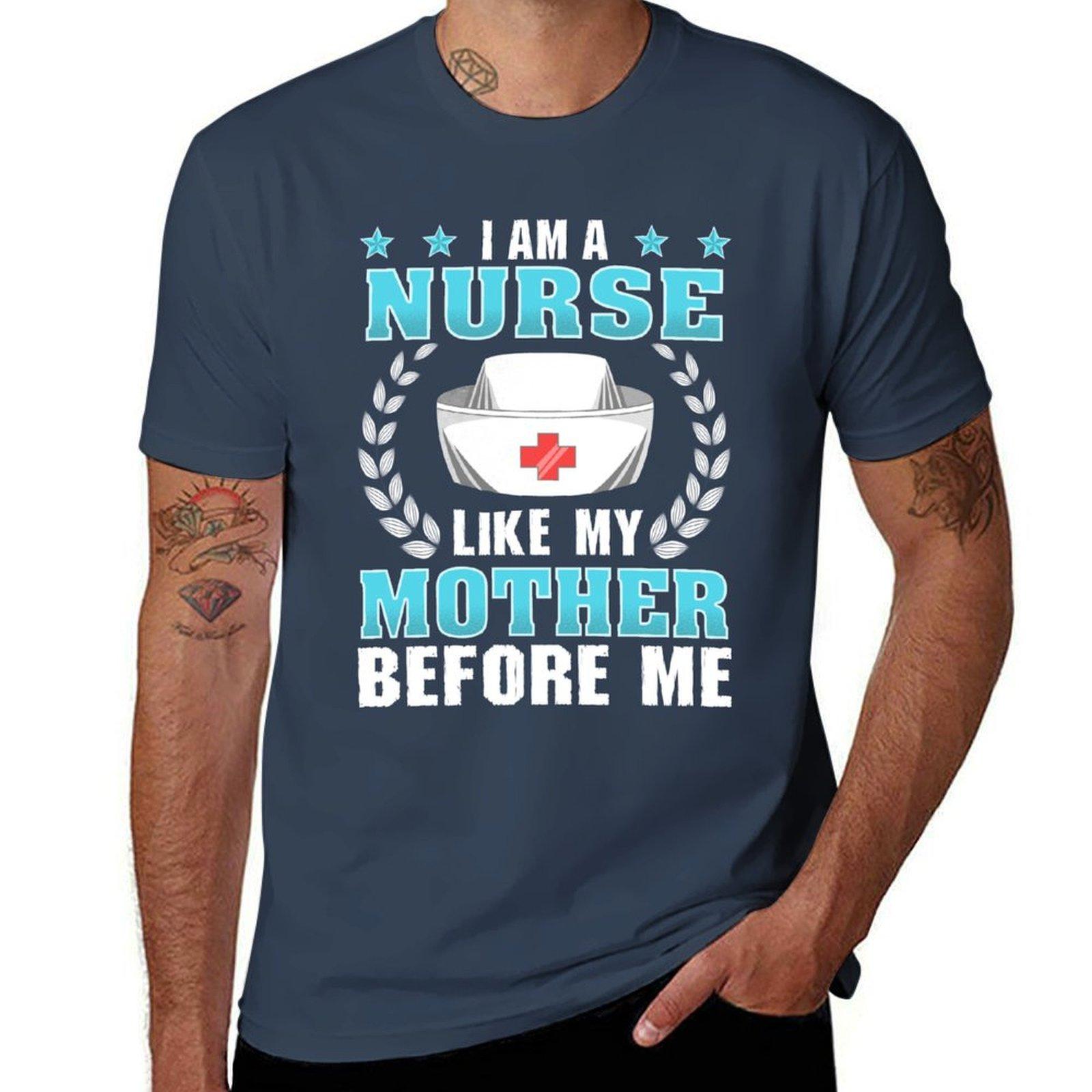 Proud Nurse Gift Like My Mother Before Me Registered Nurse Tshirt Breathable Workout Short Sleeve Top S
