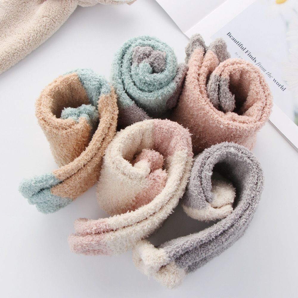 Christmas Gift Plush Sleep Bed Sock Thickening Soft Coral Velvet Socks Cashmere Sox