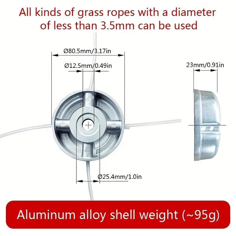 

Универсальная головка для газонокосилки из алюминиевого сплава с нейлоновой стальной леской для кошения газона, запасные части для газонокосилки серебряный