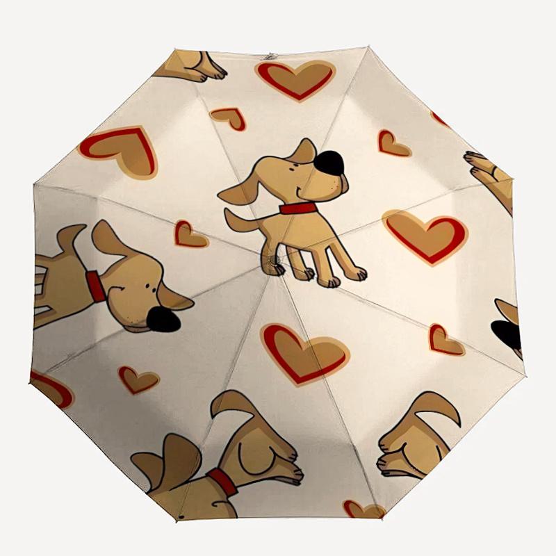 

1pc Dogs Hearts Automatic Open/close Umbrella, 8-Rib sturdy structure, Portable Travel Umbrella, Parties, Everyday Use, Outdoor Accessory f39