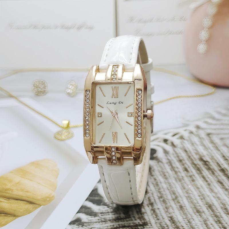 Fashion new women s watch women s watch rectangular diamond-encrusted high-end student Guangzhou watch