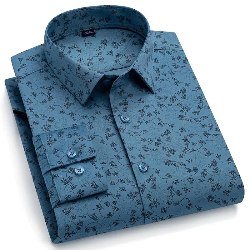 Iron Free Men’s Business Long Sleeve Shirts Microfiber  Elegant Office Formal Dress Shirt Casual Standard Male Workwear Shirts