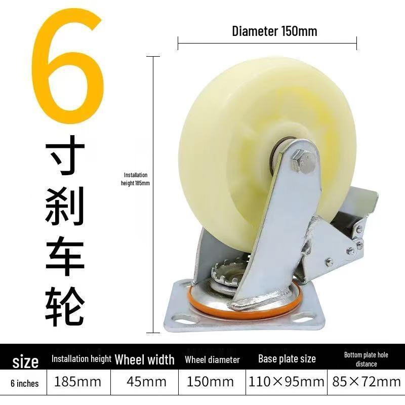 Swivel Caster Wheels: 3-8 Inch Nylon, Light/Heavy Duty, Fixed/Brake Options, Load-Bearing Trolley Casters