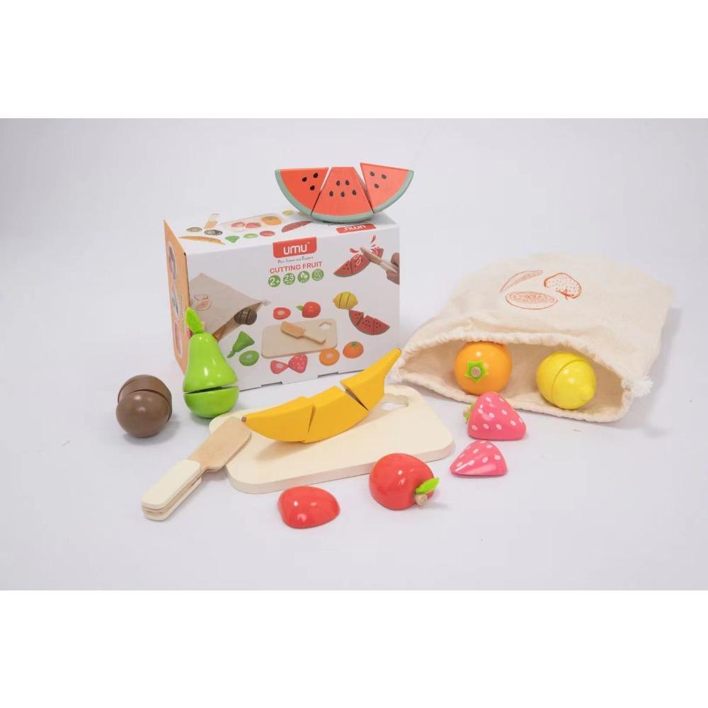 Children's Toys Baby Birthday Simulation Large Wooden Box Vegetables and Fruits Cut To See Boys and Girls Play House Set Combination