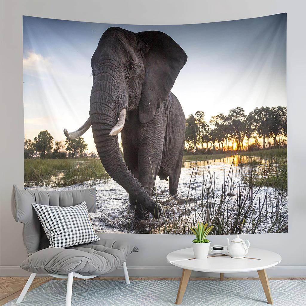 Elephant Tapestry African Animal Tapestry Nature Wildlife Tapestry Creativity Tapestries Home Living Room Bedroom Dorm Decor