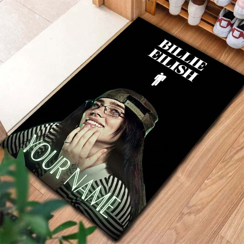 Billie Eilish Custom Name Carpet Rug for Living Room Bedroom Home Sofa Decoration,Kids play Non-slip Floor Mat