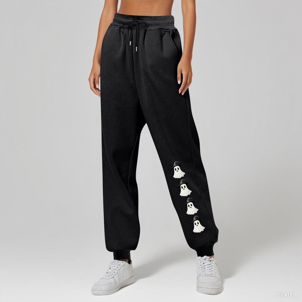 Ladies' Printed Unisex Casual Pocket Drawstring  Pants
