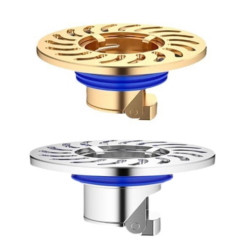 2Pcs Copper Floor Drain Bathroom Sewer Dectable Drainer Hair Catcher Washing Machine Ground Leakage Easy to Use