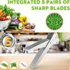 Herb Scissors Stainless Steel 5 Blade Kitchen Shears Household Vegetable Cutter with Cover Multifunctional Kitchen Gadgets5