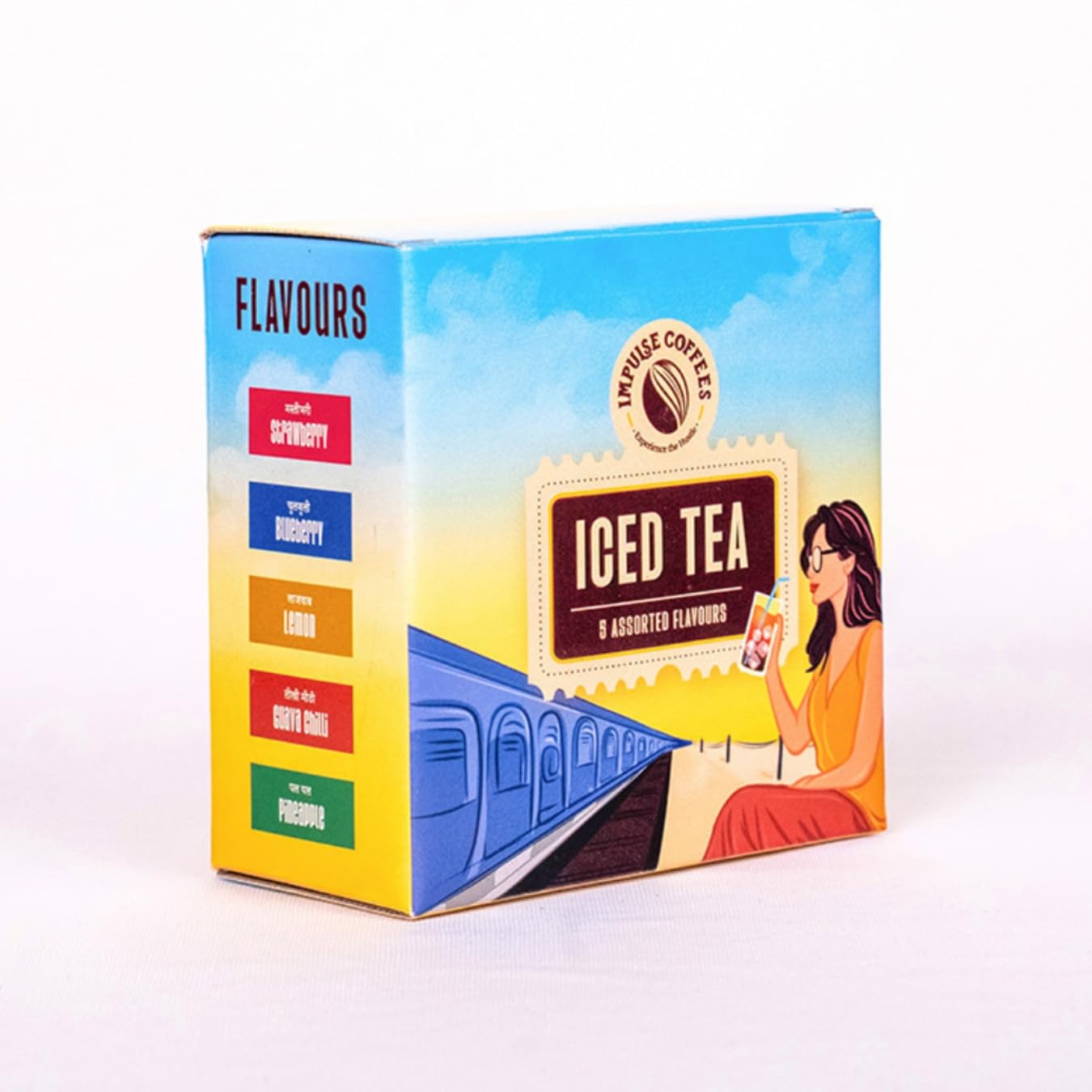 

Impulse Coffees Assorted Instant Iced Tea Box | 10 Iced Tea Premix Sachets | 5 Flavours | Tasty Everyday Ideal Drink Mix | Refreshing Insta