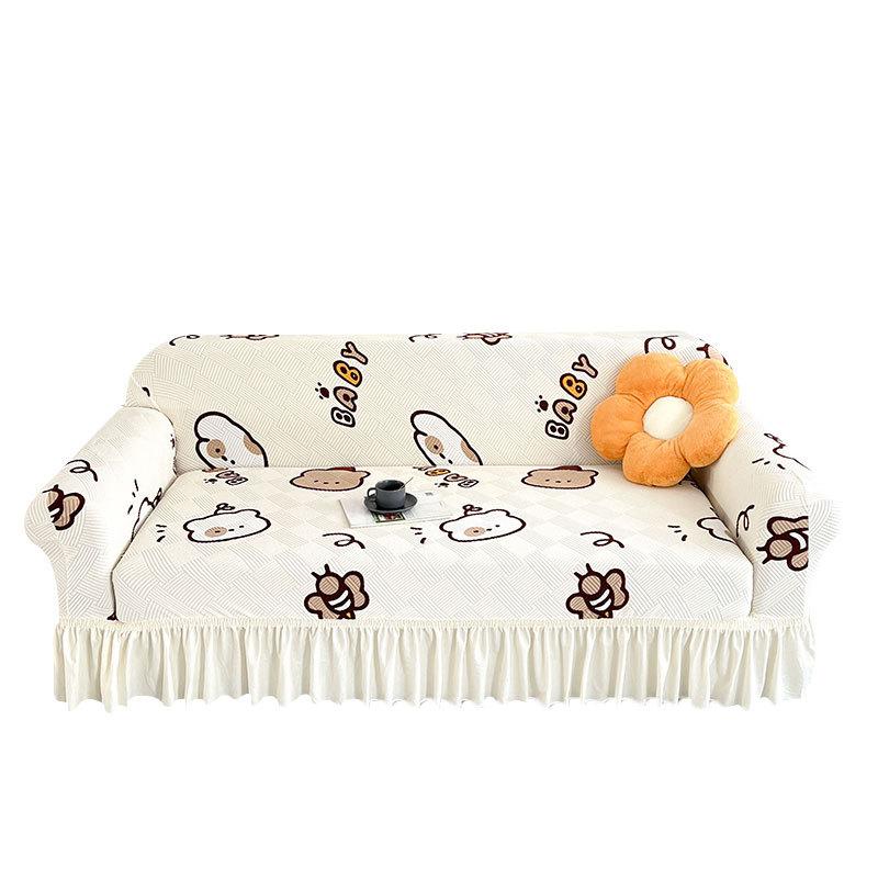 Anti Cat Scratch Sofa Cover  All Inclusive  Universal Cover Universal Stretch  New Straight Skirt Printed Dust Proof Sofa Cover 90-140cm