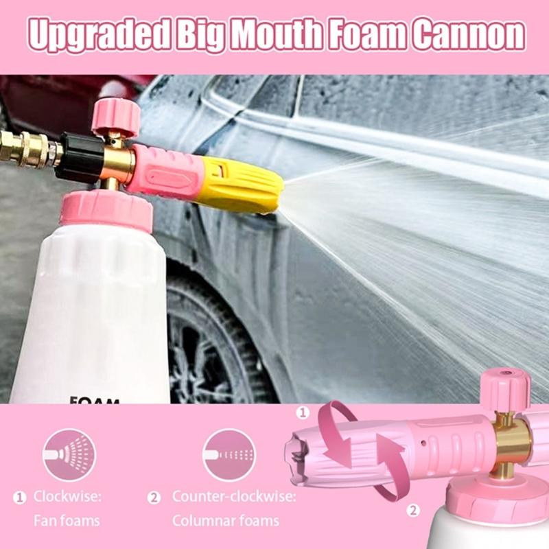 Soap Dispenser Wide Mouth Foam Cannons for Pressure Washer Thick Snow Foam Lances for Car Washing 1/4In Quick Connector