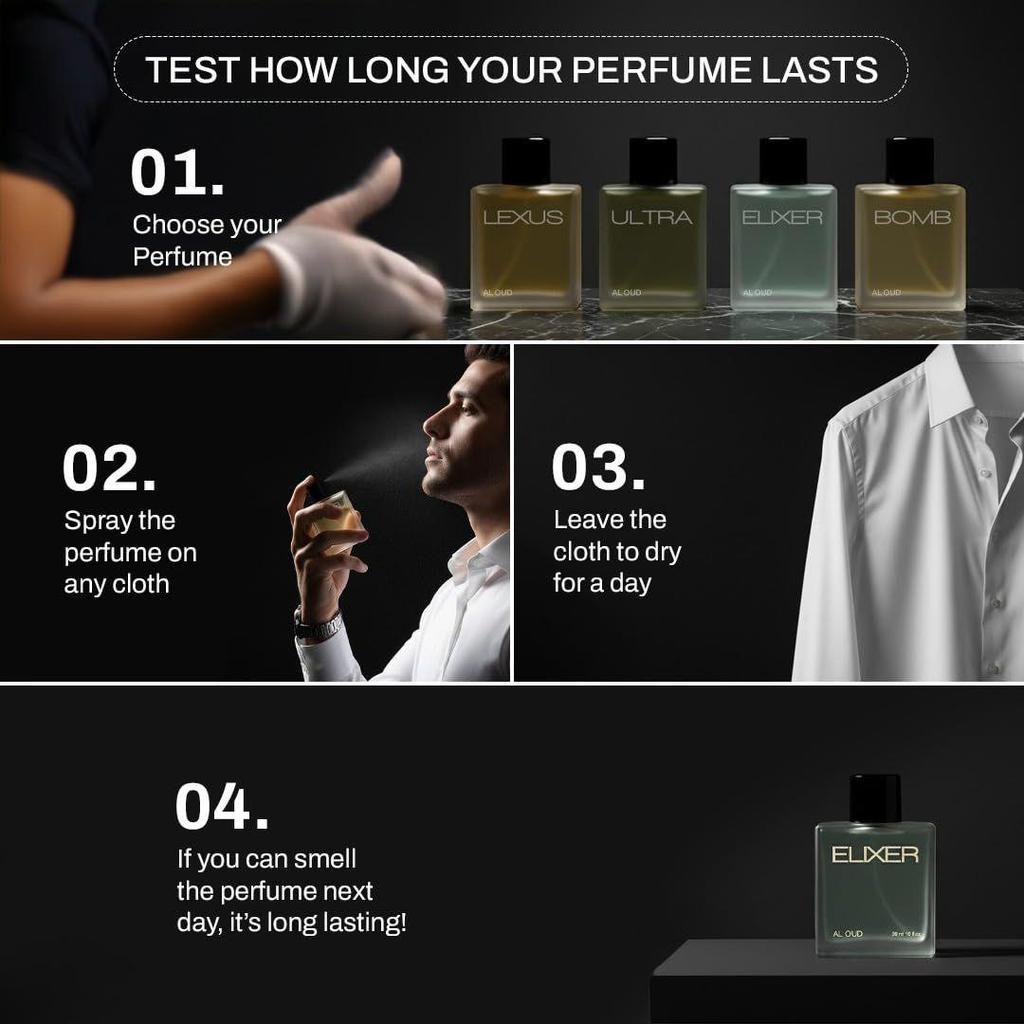 Al Oud Elixer 30 ml Perfume for Men | Oriental Woody Fragrance with Aged Oud, Saffron & Sandalwood |