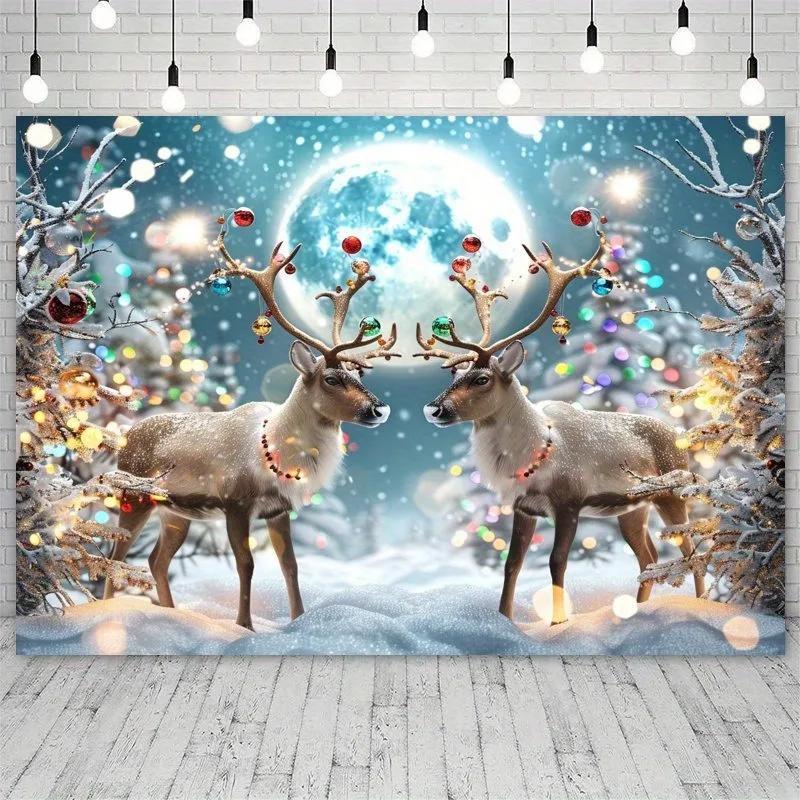 Christmas Day Party Decoration Backdrop Cloth Reindeer Hanging Cloth Living Room Wall Bedroom Room Decoration