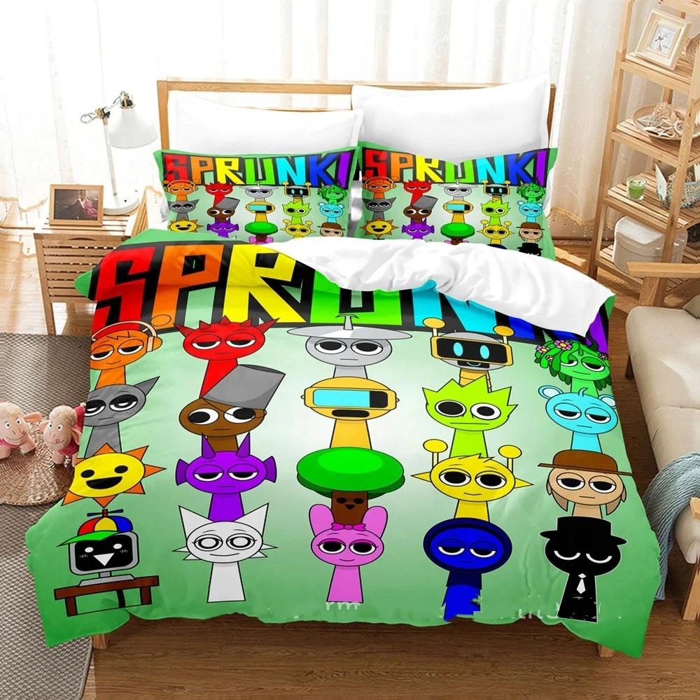2026 NEW Teens Gifts Duvet Cover Set Game Sprunki Cartoon Bedding Set Quilt Cover Skin-friendly and Breathable for Bedroom Home