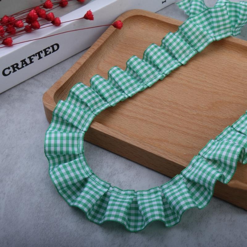 2.5cm Wide Colorful Ribbon Pleated Check Lace Handmade Crafts Doll Dress Quiet Book Bundle Creative Felt Panel Trim Material