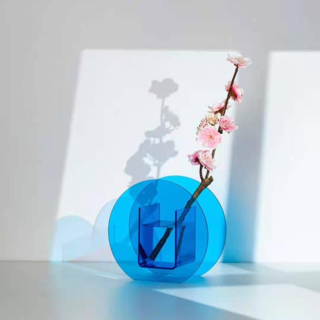 Ins-Stil Acrylvase Kreative Kunst Wellige Blume Hydroponische Blumenanordnung Tischdekoration Transparente Vase