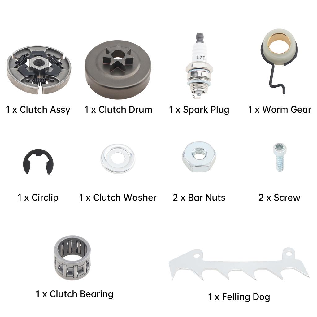 Stihl MS230 MS250 023 025 Clutch Drum Kit 325 7T 1123 664 0501 1123 160 2050 Full Repair Set Includes Spark Plug Heavy Duty Professional Grade