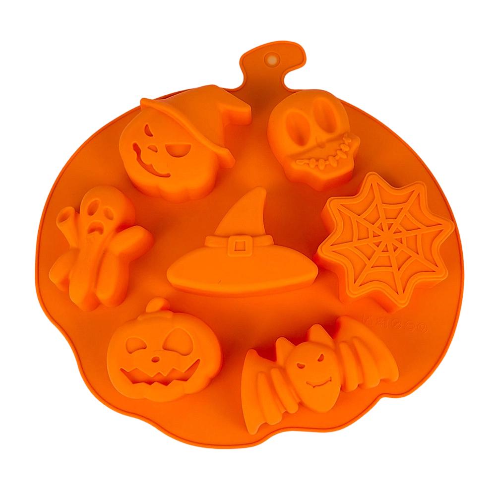 Halloween Silicone Mold for Cake Decoration Ghost Skull Bat Pumpkin Witch Hat Spider Web Baking Fondant Resin Plaster Moulds
