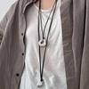 Fashionable PU Leather Necklace Versatile PU Leather Necklace With An Elegant Fortune Rings Designs for Women
