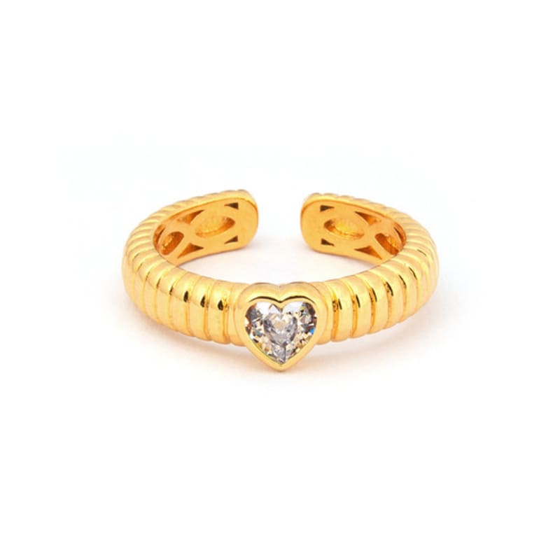 Shertz Volume Donut Heart Cubic Ring