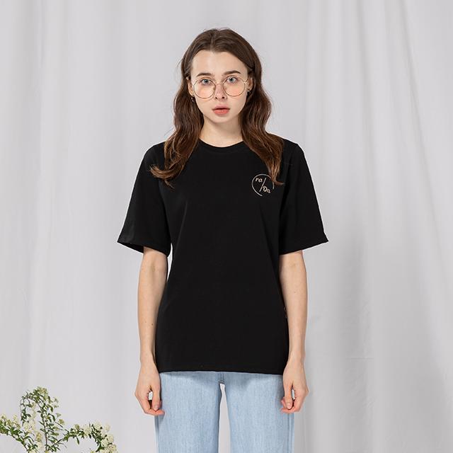 Raon Basic Daily Logo T-Shirt (Bk) Black/Free
