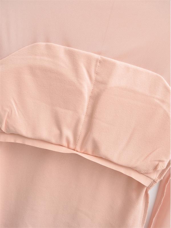 Women's Chic Sheer Mesh Spliced Long Sleeve T-shirt: Elegant Slim-fit, Sexy Base Layer Top