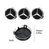 4pcs Wheel Center Caps for Mercedes Benz, 75mm/2.95inch Abs Car Wheel Center Caps Hub Cover (black)