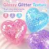 1 Stück Farbwechselndes Herz Quetschspielzeug Pailletten Liebe Fidget Spielzeug Squishy Knetspielzeug Stressabbau Spielzeug Kawaii
