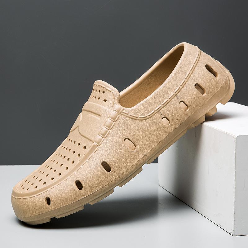 

Удобные мужские тапочки Летние мужские слипоны Лоферы Водонепроницаемые сандалии Модные мужские пляжные шлепанцы Мягкие сандалии с поддержкой 46 хаки