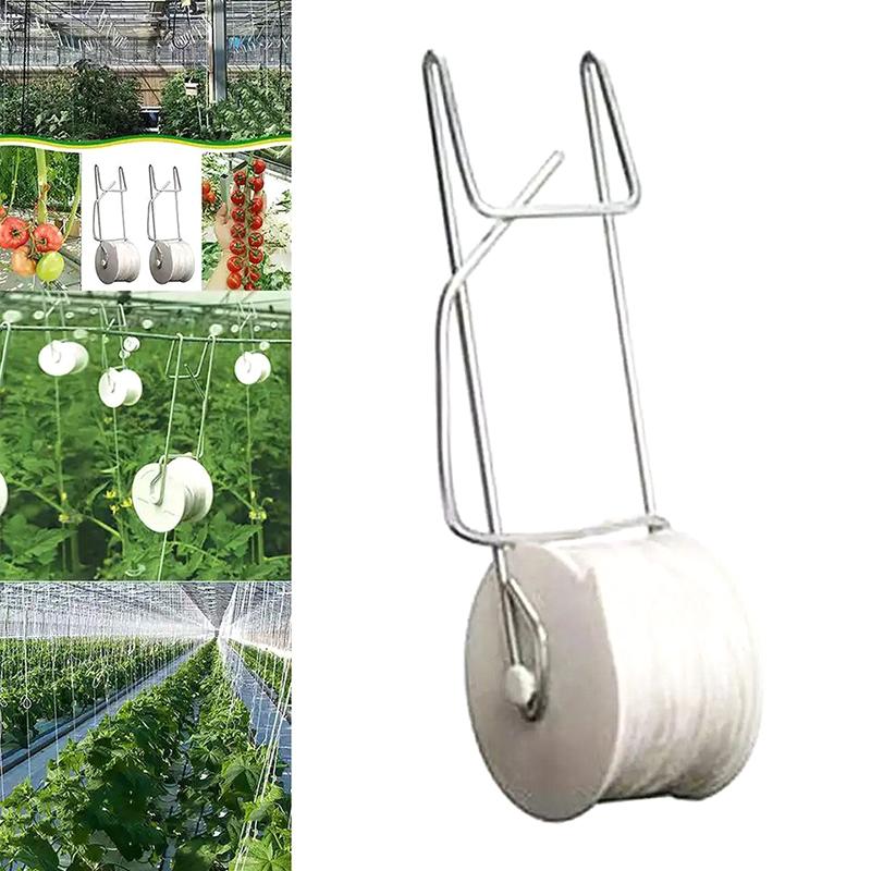 6 Stück/Set Garten Pflanzenroller Haken Tomatenstützhaken Kits Stützschnur Seil für Tomaten Auberginen Wassermelonen Paprika
