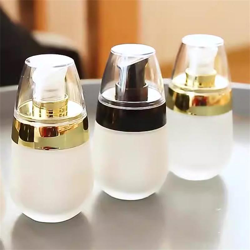 Flacon de sticlă mată în vid Recipient reîncărcat gol 30 ml Machiaj Cosmetic Cremă de față Loțiune Borcan Unguente Pompă Flacon de călătorie