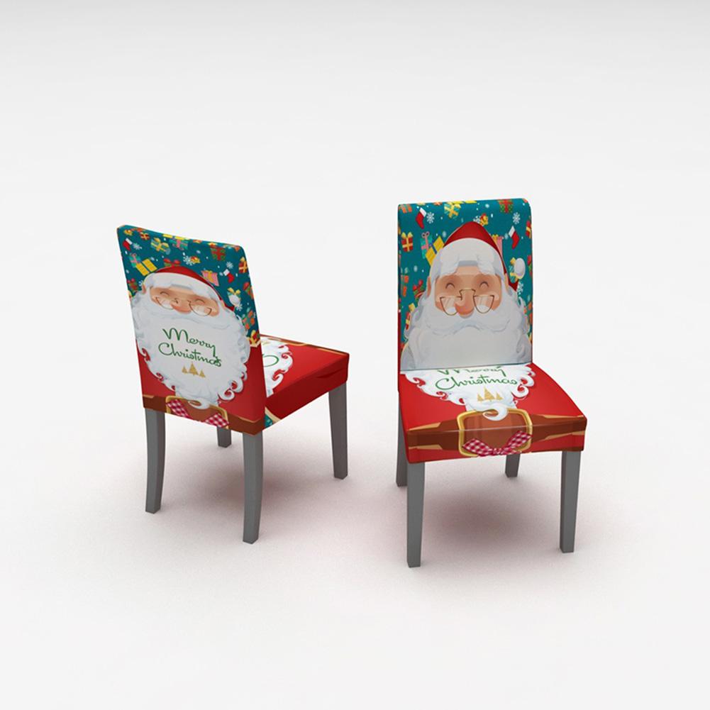 

Christmas Digital Printing Stretch Chair Cover / Kitchen Dining Table Cover Decoration Red santaChair cover is a single package