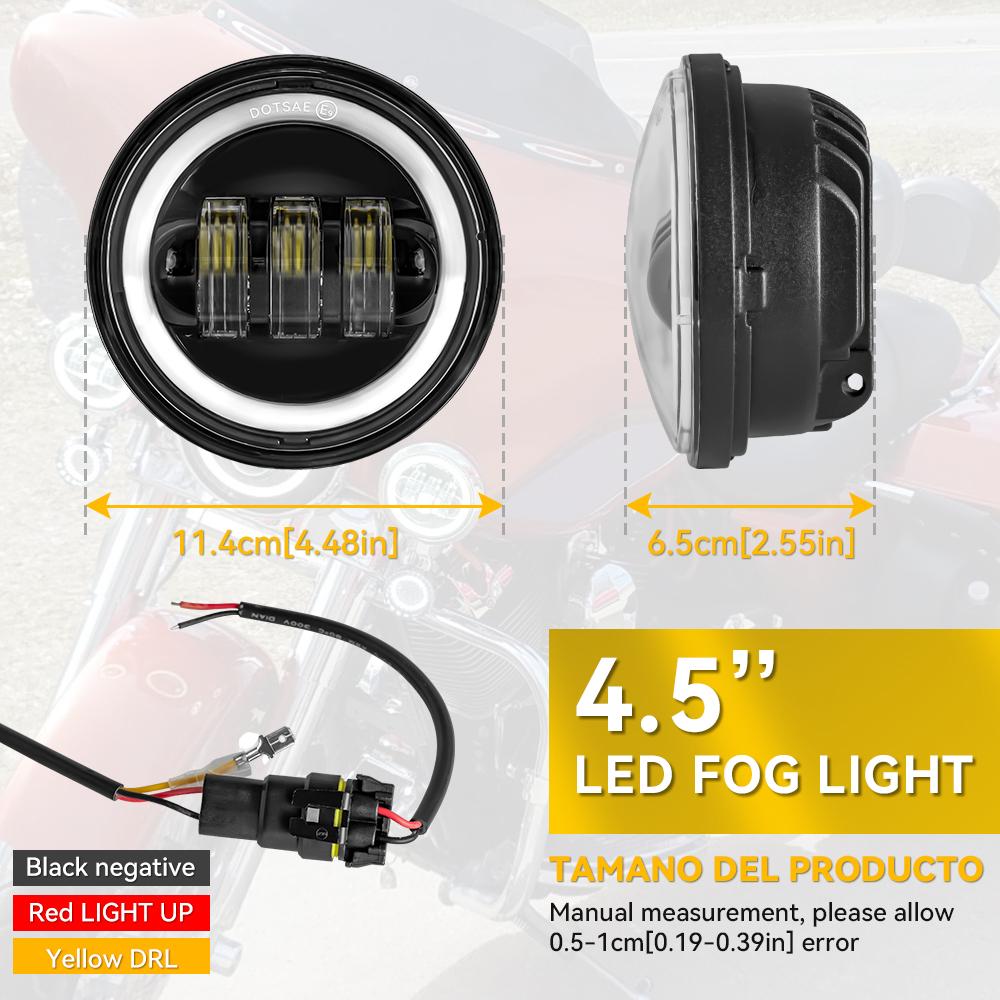 For 7" Led Projector Motorcycle Headlight + 4 1/2 Passing Lights For Touring Electra Glide Black 7 inch led Motorcycle Headlight